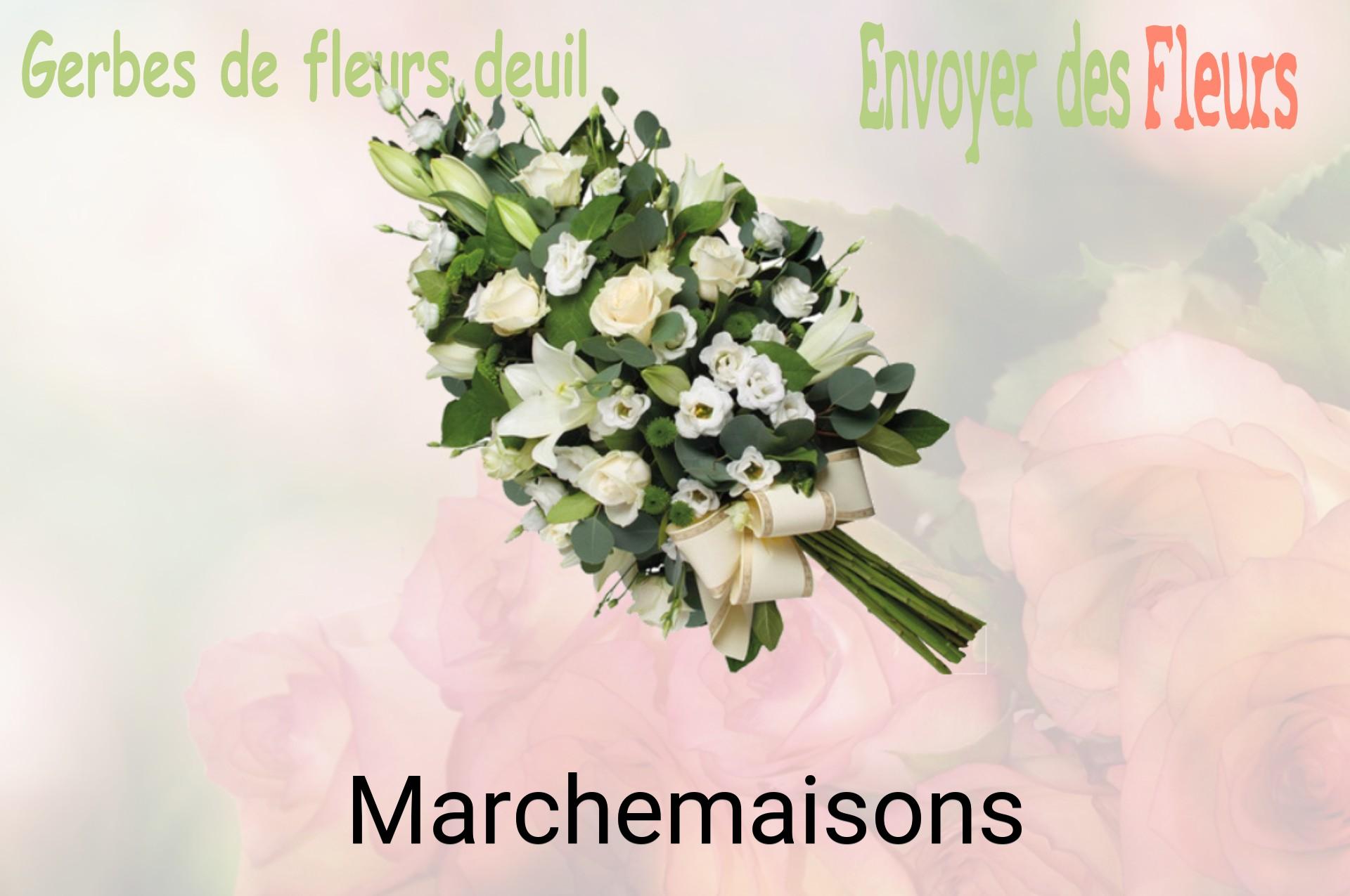 Gerbe de fleurs de deuil livrée à Marchemaisons